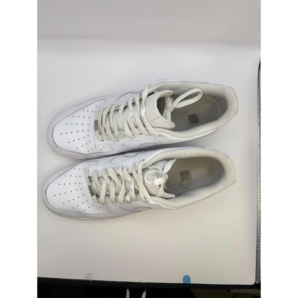Nike Air Force 1 Low ’07 Triple White Leather Sneakers Size 16 Men CW-2288-111 - Picture 4 of 16